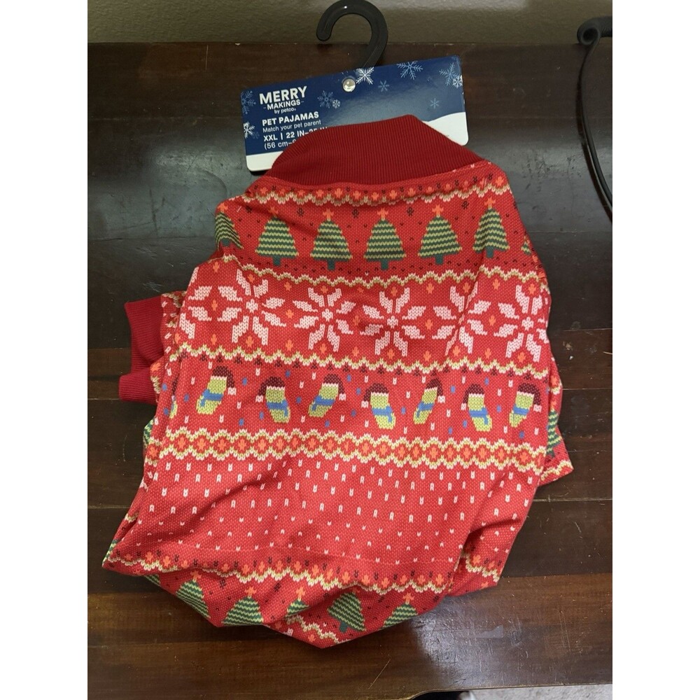Merry Makings By Petco Dog Christmas Footless “Footie” Pajamas Size XXL NWT